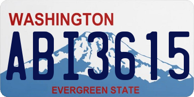WA license plate ABI3615