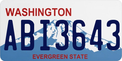 WA license plate ABI3643