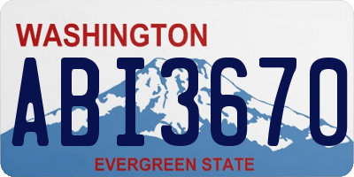 WA license plate ABI3670