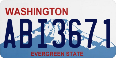 WA license plate ABI3671