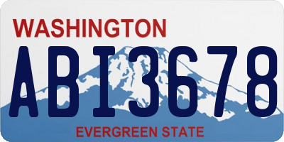 WA license plate ABI3678