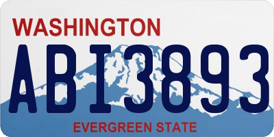 WA license plate ABI3893