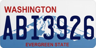 WA license plate ABI3926