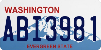 WA license plate ABI3981