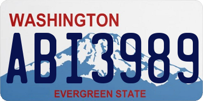 WA license plate ABI3989