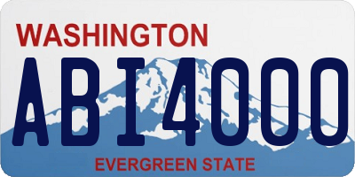 WA license plate ABI4000