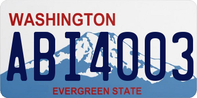 WA license plate ABI4003