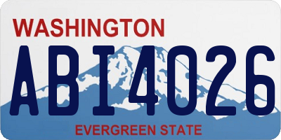 WA license plate ABI4026
