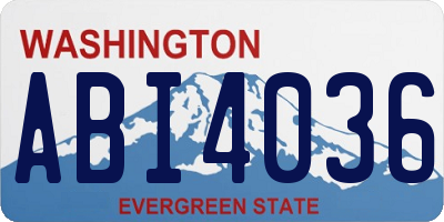 WA license plate ABI4036