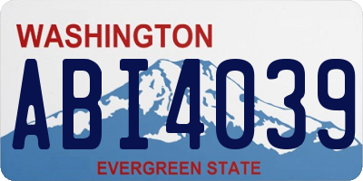 WA license plate ABI4039