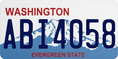 WA license plate ABI4058