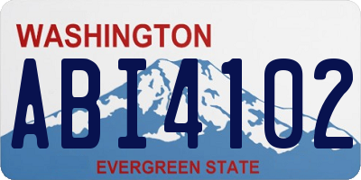 WA license plate ABI4102