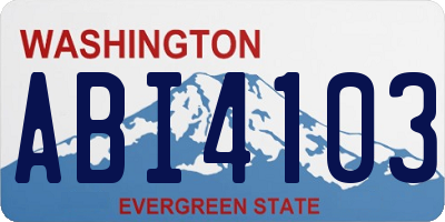 WA license plate ABI4103