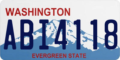 WA license plate ABI4118