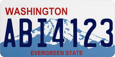 WA license plate ABI4123
