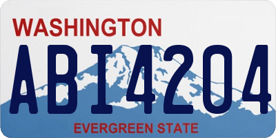 WA license plate ABI4204