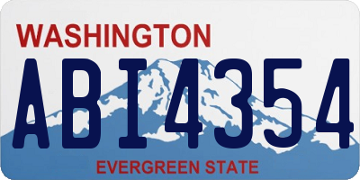 WA license plate ABI4354