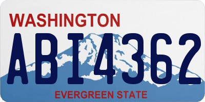 WA license plate ABI4362