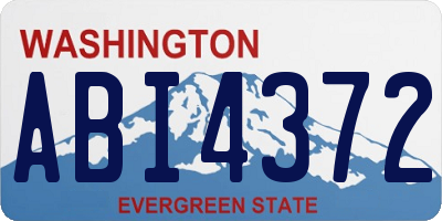 WA license plate ABI4372