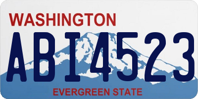 WA license plate ABI4523