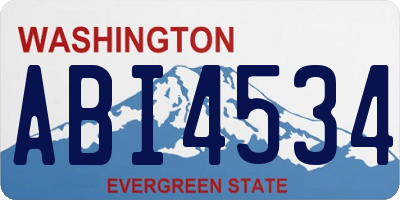 WA license plate ABI4534