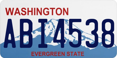 WA license plate ABI4538