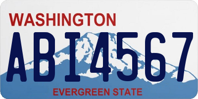 WA license plate ABI4567