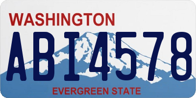 WA license plate ABI4578