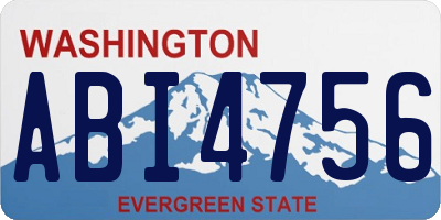 WA license plate ABI4756