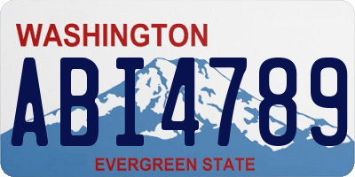 WA license plate ABI4789