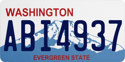 WA license plate ABI4937