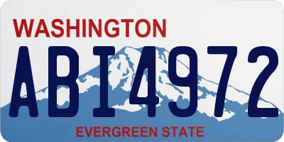 WA license plate ABI4972