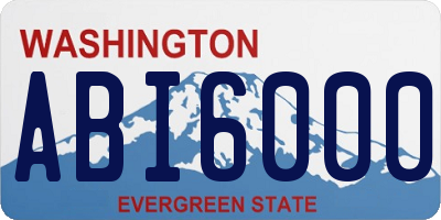 WA license plate ABI6000
