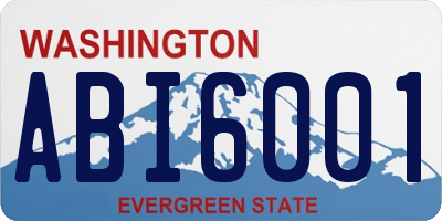 WA license plate ABI6001