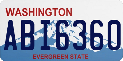 WA license plate ABI6360