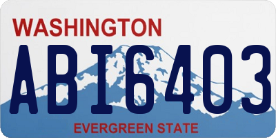 WA license plate ABI6403