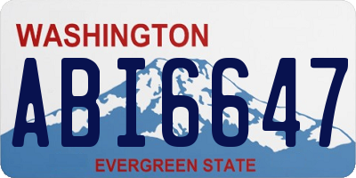 WA license plate ABI6647