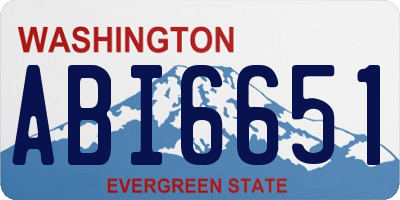WA license plate ABI6651