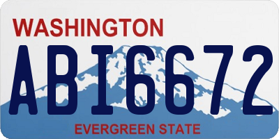 WA license plate ABI6672