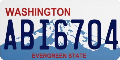 WA license plate ABI6704