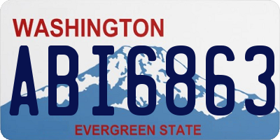 WA license plate ABI6863