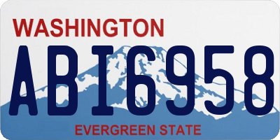 WA license plate ABI6958