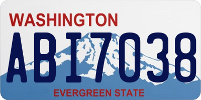 WA license plate ABI7038