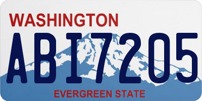WA license plate ABI7205
