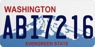 WA license plate ABI7216