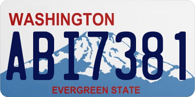 WA license plate ABI7381