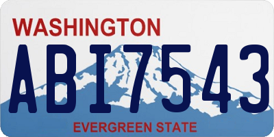 WA license plate ABI7543