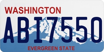 WA license plate ABI7550