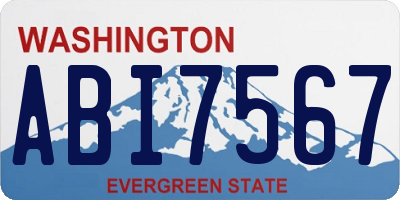 WA license plate ABI7567