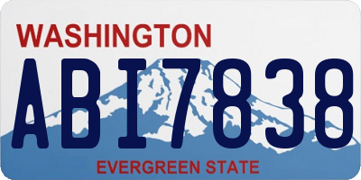 WA license plate ABI7838
